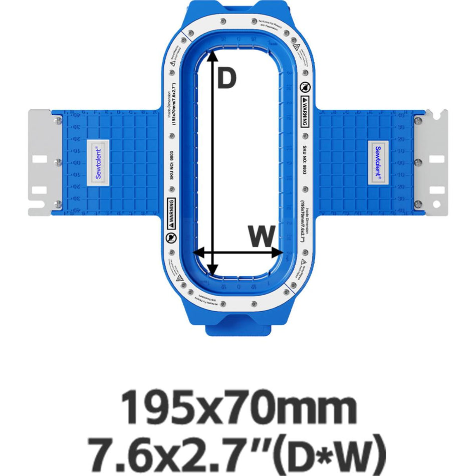 Magnetic Hoop 7.6"x2.7" | 195x70mm for BAI Embroidery Machines